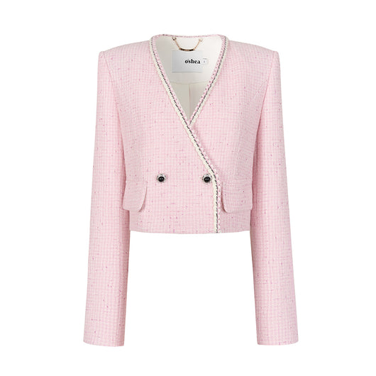 Conjunto de Moda Mujer: Short y Blazer Corto en Tul Púrpura - Image 2
