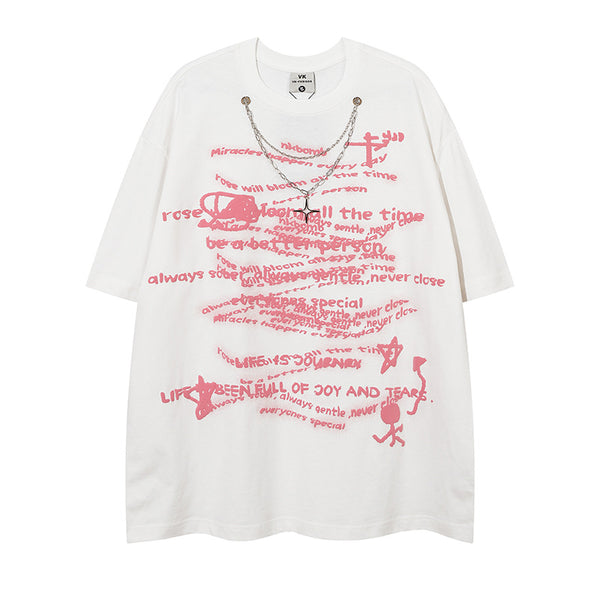 Playera Unisex con Letra Personalizada de Manga Corta