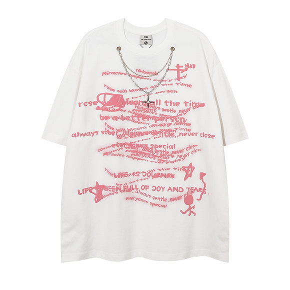 Playera Unisex con Letra Personalizada de Manga Corta