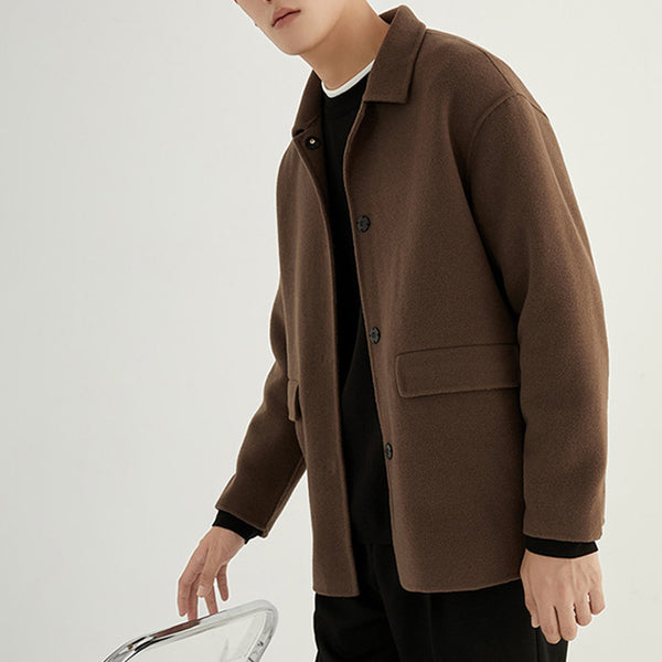 Abrigo de Lana Reversible Estilo Británico para Hombre