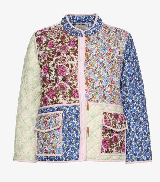 Chaqueta de Algodón Estampada con Costuras Combinadas - Corte Holgado y Casual - Image 6