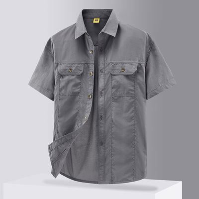 Camisa de Trabajo Casual en Colores Sólidos para Hombre - Image 3