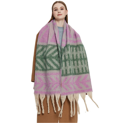 Pashmina de Otoño Invierno con Borlas - Tejido Grueso Europeo Estilo Moderno - Image 2
