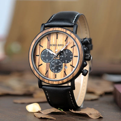 Reloj de Madera Multifunción con Tres Esferas de Cuarzo - Image 8