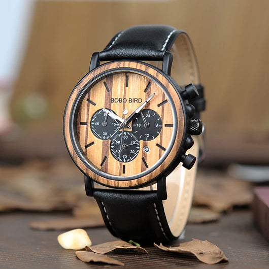 Reloj de Madera Multifunción con Tres Esferas de Cuarzo - Image 8