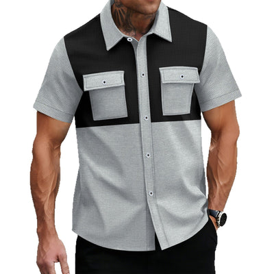 Camisa Casual de Manga Corta con Textura Waffle - Image 5