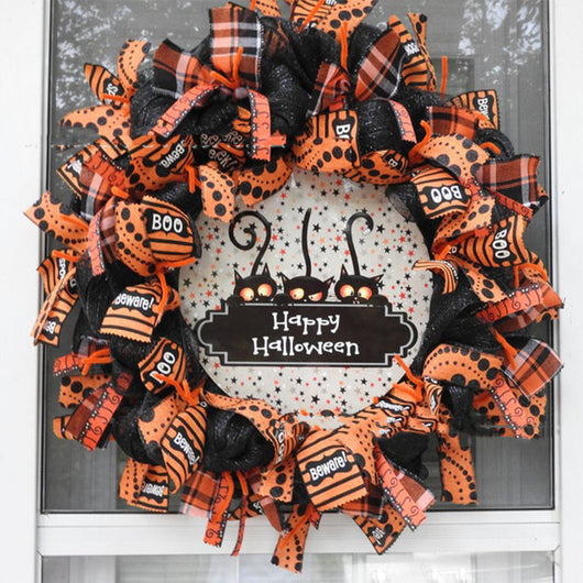 Guirnalda Decorativa Halloween con Calabazas y Gato Negro - Image 9