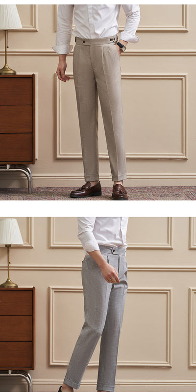 Pantalones Casuales Drapeados Slim-Fit para Hombre - Traje de Negocios - Image 21