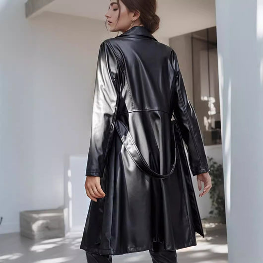 Abrigo Elegante para Mujer con Cuello Solapa y Botón Único - Image 5