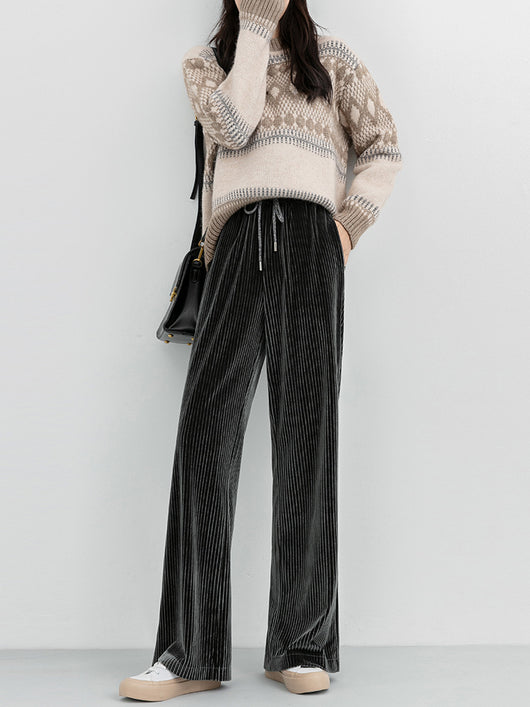 Pantalones de Pana Ancho Elegante - Image 4