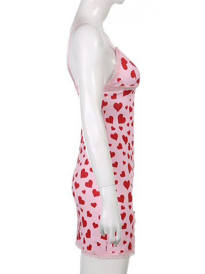 Vestido Suspenso con Estampado de Corazón Durazno Rejuvenecedor - Image 20