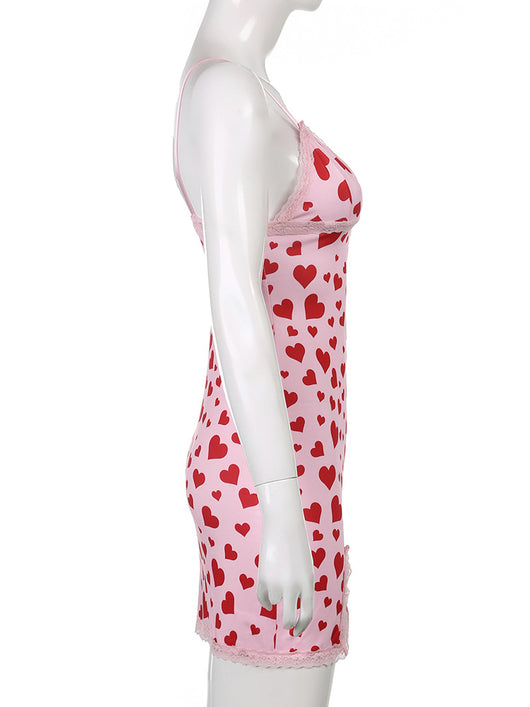 Vestido Suspenso con Estampado de Corazón Durazno Rejuvenecedor - Image 20