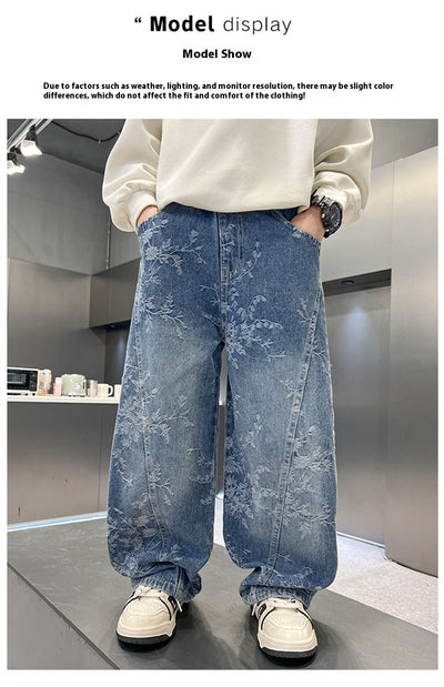 Pantalones Jeans Sueltos Estilo Pu Shuai para Niños - Diseño Trendy y Cómodo - Image 35