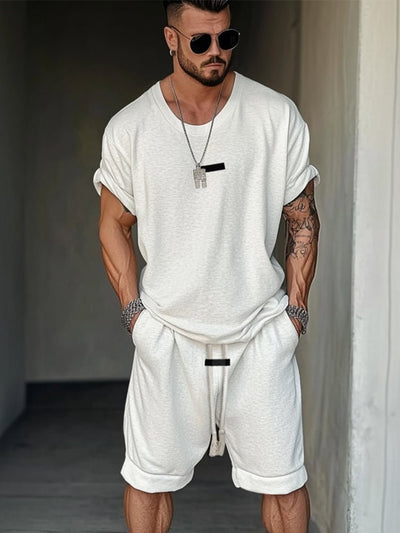 Conjunto de Playera y Shorts Estilo Europeo Americano con Estampado de Letras - Image 3