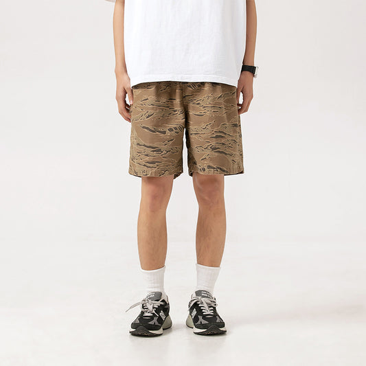 Shorts de Algodón Sueltos con Efecto Desgastado para Hombre