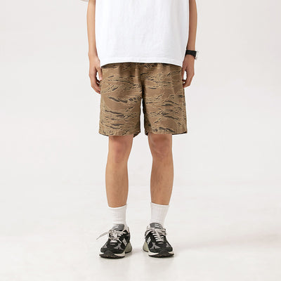 Shorts de Algodón Sueltos con Efecto Desgastado para Hombre