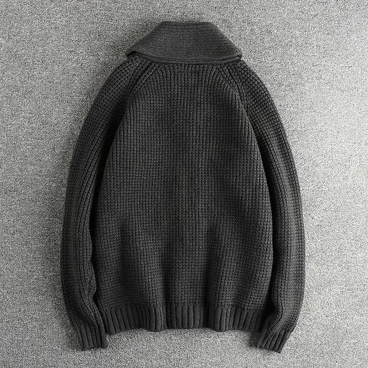 Suéter de Lana Vintage Combinada para Hombre - Image 23