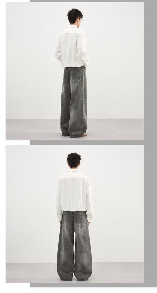 Pantalones Vaqueros Gris Lavado Básicos para Hombre - Otoño Invierno - Image 14