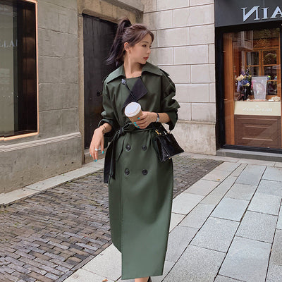 Abrigo Vintage Militar Verde Gabardina Doble Botonadura - Image 12