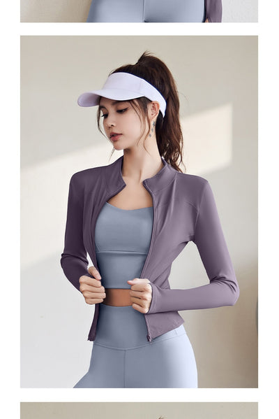Chaqueta Deportiva Mujer Manga Larga Ajustada para Running, Fitness y Yoga - Image 36