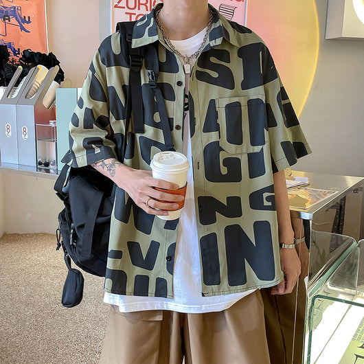 Camisa Hip Hop Hombre Manga Corta Suelta Verano - Image 10