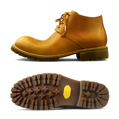 Botas de Trabajo Cortas para Hombre en Cuero Genuino Artesanales Estilo Retro - Image 3