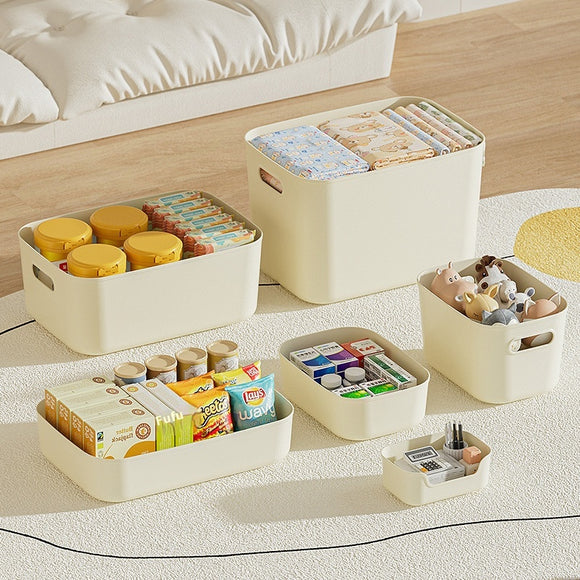 Caja de Almacenamiento Grande con Tapa para Ropa y Accesorios - Diseño Crema
