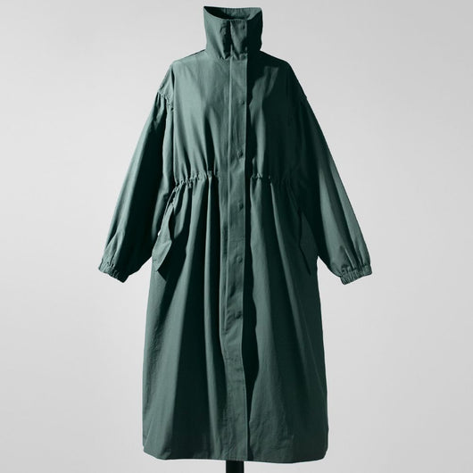 Gabardina Larga Coreana Otoño - Cuello de Pie con Cintura Ajustable - Image 3