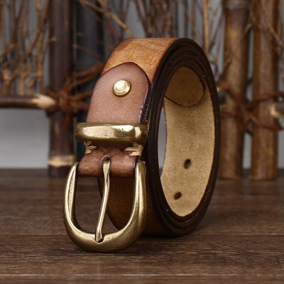 Cinturón de Cuero Vintage con Hebilla de Pasador - Piel Curtida Envejecida - Image 24