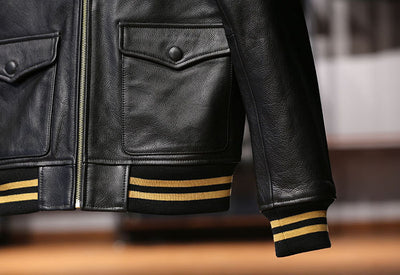 Chaqueta de Cuero para Hombre con Cuello Mao - Estilo Casual Deportivo - Image 11