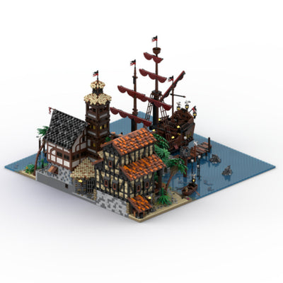 Juego de Construcción Modular Puerto Pirata con Barco y Terminal - Image 4