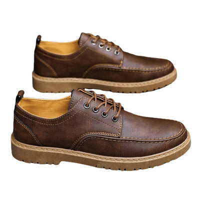 Zapatos Casuales de Cuero Negro con Cordones para Hombre Talla Grande Estilo Británico - Image 6