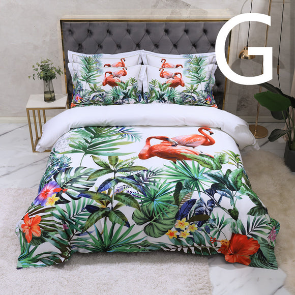 Juego de Sábanas Estampado Pavo Real en Algodón Satinado Premium