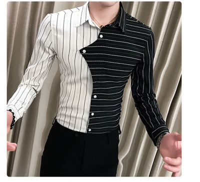 Camisa Casual Hombre Contraste de Colores Estilo Británico - Image 13