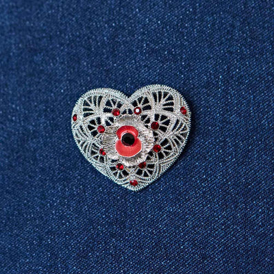 Broche Flor Amapola Rojo Estilo Europeo y Americano