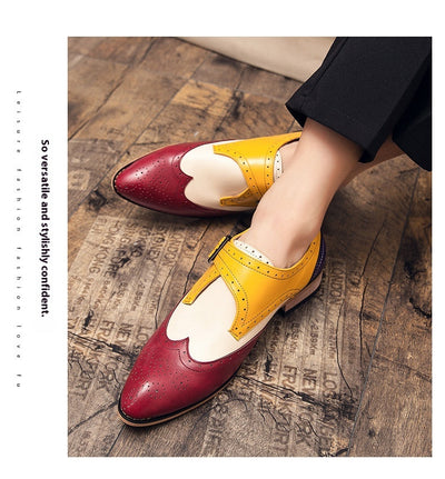 Zapatos de Cuero para Hombre con Bloques de Color - Tendencia Moderna - Image 10
