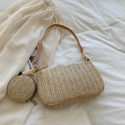 Bolsa de Playa Tejida para Mamá e Hijo - Portátil y Versátil