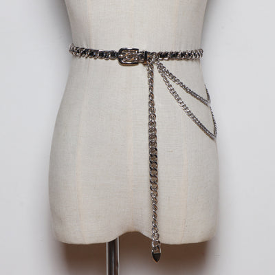 Jeans Femeninos Elegantes con Cadena Trenzada de Metal - Image 9