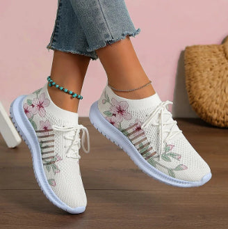Zapatos Deportivos Mujer Flyknit con Cuña y Cordones - Image 6
