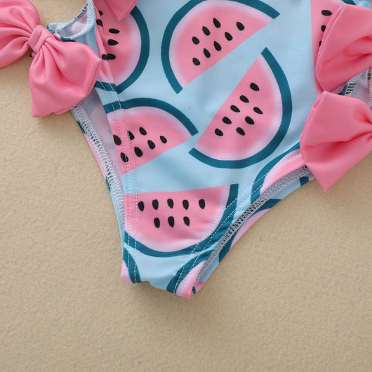 Traje de Baño Niña Estampado Sandía con Moño - Image 16