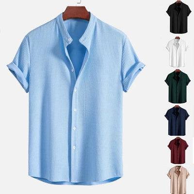 Camisa Suelta de Manga Corta para Hombre - Comodidad Veraniega