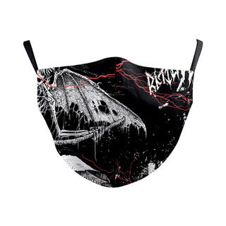 Children's face mask with 'The Great Wave off Kanagawa' print, featuring blue waves and Mount Fuji. - Image 5