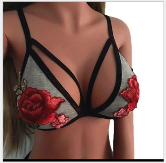 Conjunto de Lencería con Encaje Bordado de Rosas - Image 6