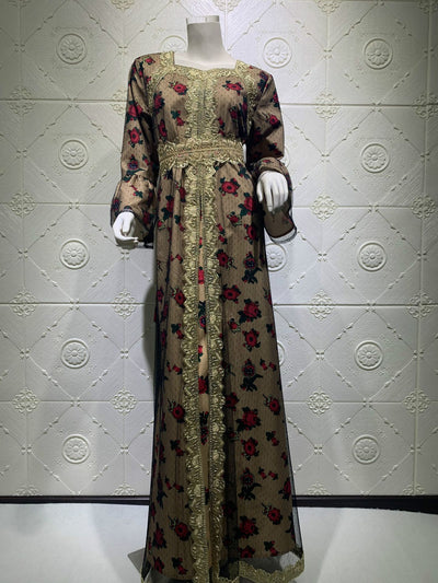 Vestido de Encaje Bordado Estilo Étnico Oriente Medio Dubai - Image 4