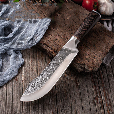 Cuchillo de Acero Inoxidable Martillado para Carne y Barbacoa Estilo Yangjiang - Image 8