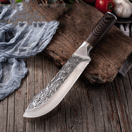 Cuchillo de Acero Inoxidable Martillado para Carne y Barbacoa Estilo Yangjiang - Image 8
