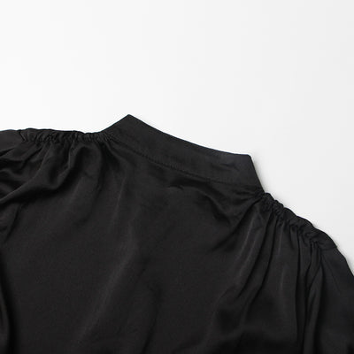 Blusa Ejecutiva de Cuello Mao con Detalles en Contraste - Image 18