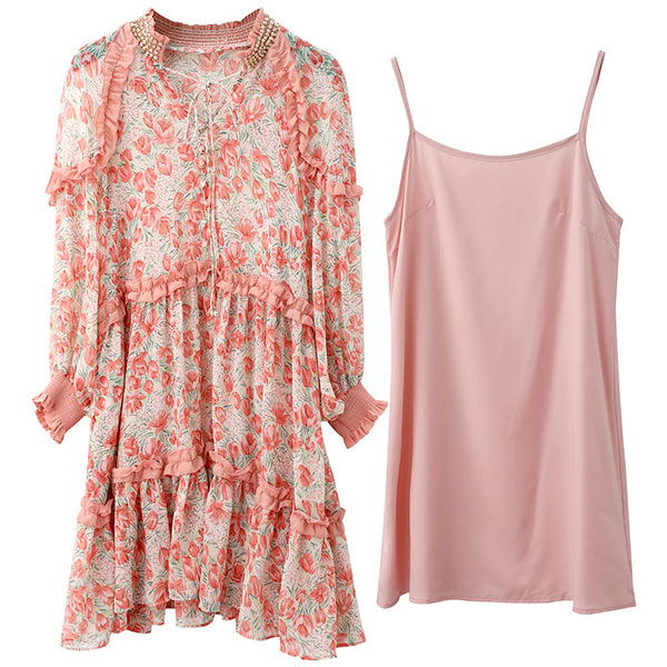 Vestido Verde Hada Dulce con Flores - Falda de Playa para Vacaciones - Image 3