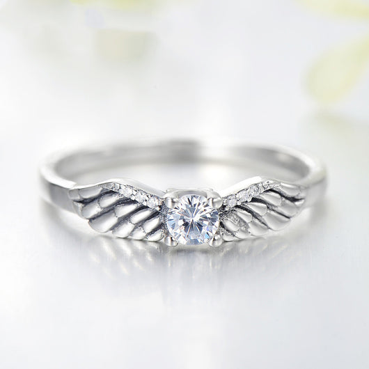 Anillo de Alas de Ángel con Diamantes Estilo Europeo y Americano - Image 8