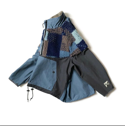 Chaqueta Térmica Color Block con Cuello Alto y Costuras de Cuadros - Image 6